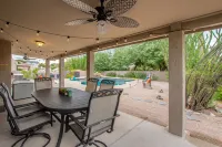 Peaceful, private home with pool & hot tub