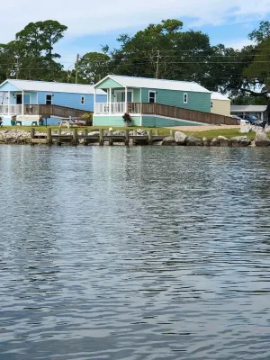 (Fishing from dock) Boat Launch, Seafood Market & Bait-tackle shop next door....