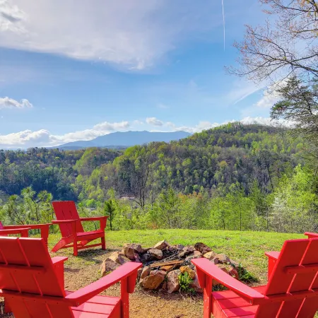 Camp Themed Sevierville Cabin w/ Hot Tub + Teepee!