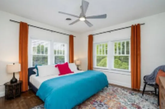 Colorful, waterside home