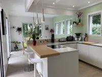 Modern house with swimming pool near the coast