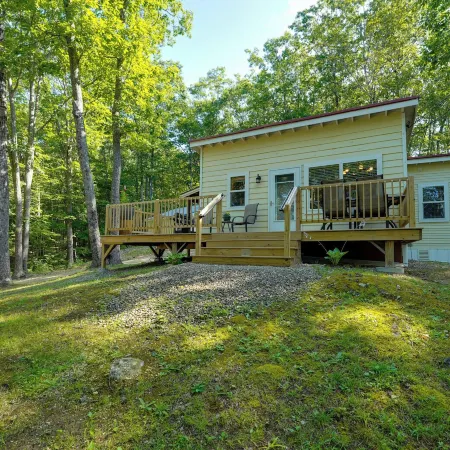 Private Dock & Deck: Tranquil Dam Pond Cottage!