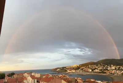 Magnificent Panoramic View of the Bay of Banyuls.  Sea & Mountain View Hotels near Observatoire océanologique de Banyuls-sur-Mer