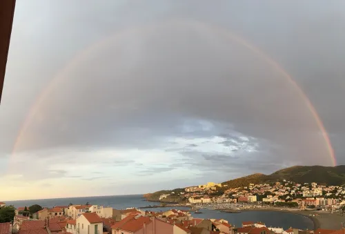 Magnificent Panoramic View of the Bay of Banyuls.  Sea & Mountain View