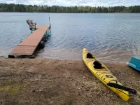 Log Home on Leader Lake- Quiet and Beautiful Sand Bottom Lake, Swim Fish Paddle