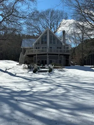 Relaxing Lakefront A-Frame with Hot tub and Firepit on Lake Gaston!