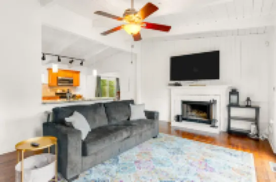 Renovated retreat with large deck, fireplace, & washer/dryer - dog-friendly