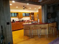 Awesome Lake House with Natural Beach, Huge Dock, and Sunset Views. Sleeps 9