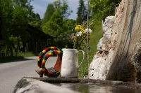 Cozy hut in a quiet location with a view of the mountains and close to the lake