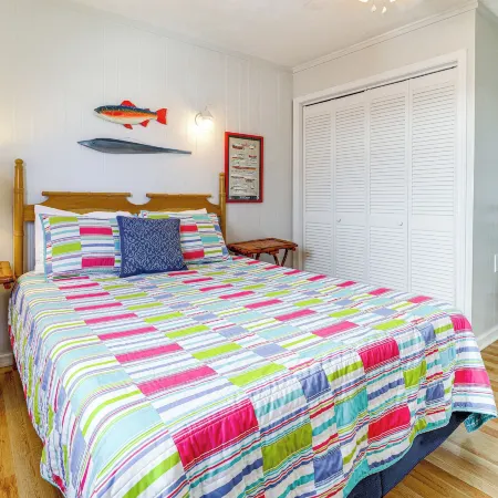 Oak Island Condo w/ Ocean View: Steps to Beach!