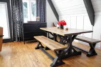 A frame cottage with private dock on lake