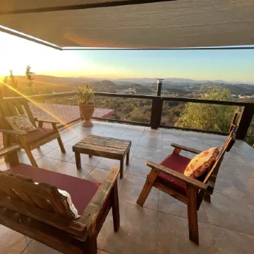 3 comfortable individuals cabins in a property with stunning views of the valley