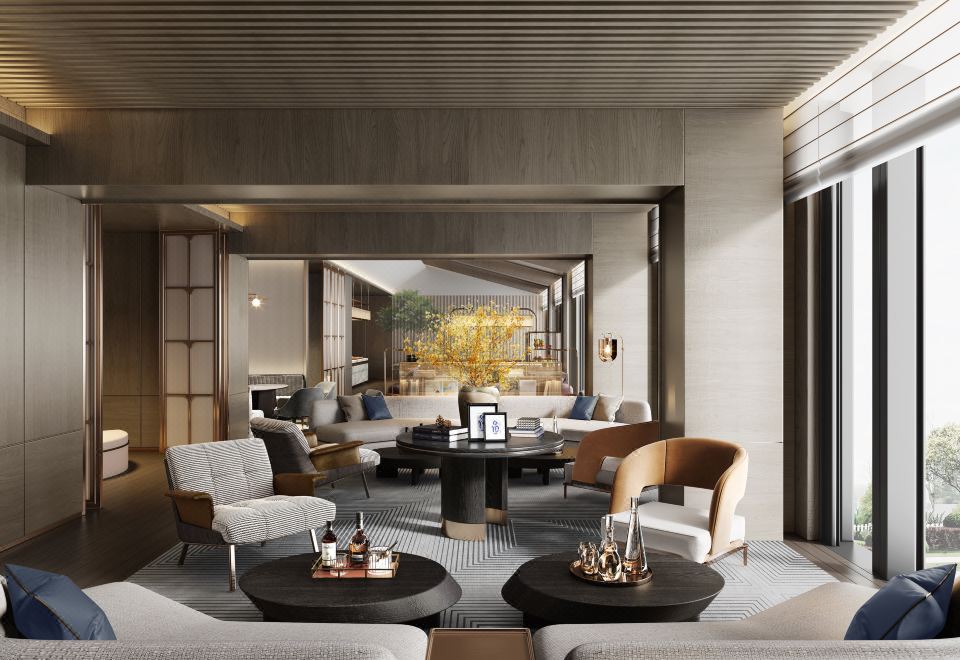 샹양 인터컨티넨탈 호텔의 모던한 객실 내부