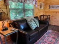 Secluded cozy tiny cabin on the water with fire pit and private dock