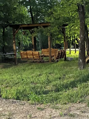 Cabin Bunkhouse with Hot tub Private Lake view in Vian, OK!