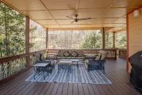 Waterfall View! Large Deck, Hot Tub, Outdoor Fire Pit! Hotels in Hogback