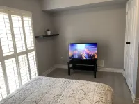 One bedroom ensuite toilet on main level & kitchen, living, bathroom lower level