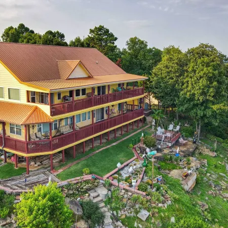 Waterfront Lake Eufaula Home: Multi-Level Balcony