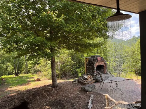 Coltsfoot Cottage nestled in the foothills of the Appalachian Mountains.