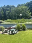 Cottage 2 is a 2 bedroom 25’ from its boat dock & Hamlin Lake