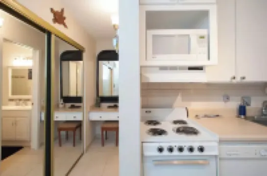 Ocean view studio 1k ft from water! Good WIFI! Kid-friendly beach with turtles!