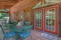 A Laurel Haven, with big porches and a log cabin feel. Fireplace.