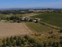 Eleganza toscana con vista colline e vigneti, giardino e piscina