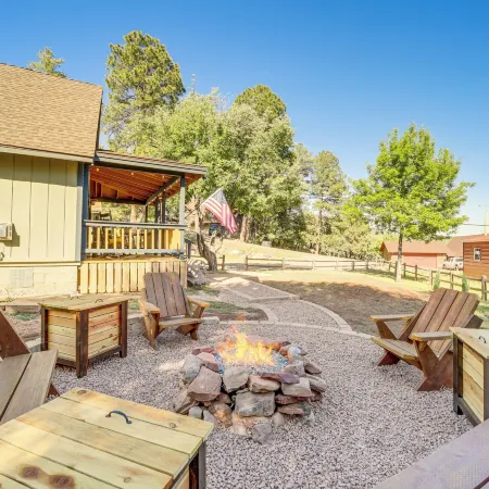 Pine Cabin w/ Fire Pit & Gazebo - Steps to Trails