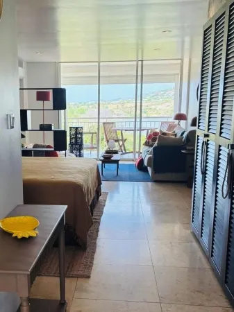 NEW Chic, relaxed studio in Mont Vernon, overlooking beach and pool.