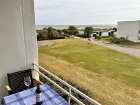 Sunny balcony with sea view directly on the beach