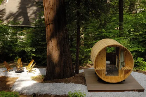 Private A-Frame Cabin w/ Sauna • Hot Tub • Projector • Fire Pit