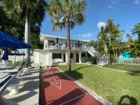Pool view.  Upstairs unit & workspace