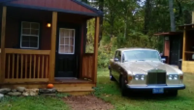 Tiny cabin by the creek