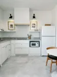 Upscale studio with skyline view