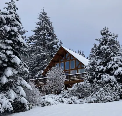 Large Log Cabin w/Ocean Views, indoor/outdoor games, 5mins walk to beach
