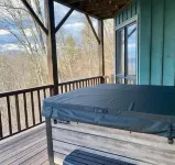 Amazing views at L’Oursière in Bear Lake Reserve, from the new  hot tub.