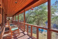 Charming Log Home with Hot Tub and Tranquil Views - Cozy Hill Country Escape