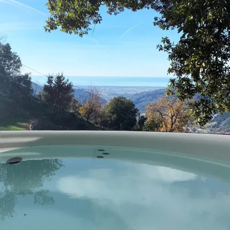 Il Podere di Metato Restored Tuscan Farmhouse with Pool with Views of Hills and Sea