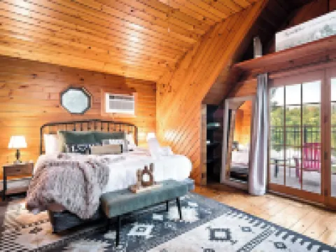 Riverfront Cabin with Cedar Wood Hot Tub, Dry Sauna, and Dock Hotels in Halfmoon