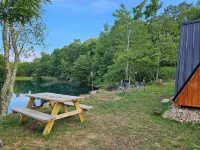 Waterfront Glamping Cabin On Private Blue Water Mountain Top Lake