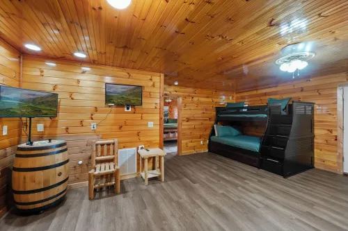 Prime location! Two king suites, hot tub and rock wall!