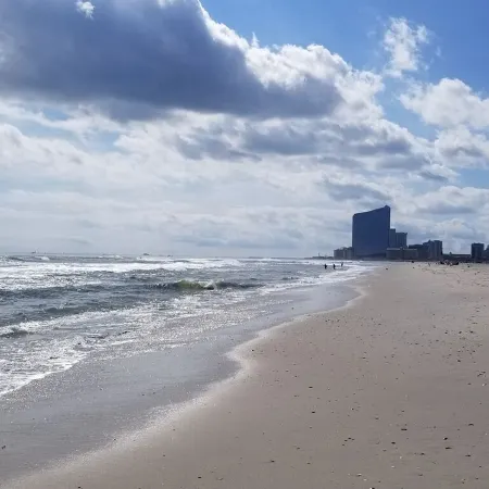 Brigantine Beach during the day and Atlantic City at night, best of both worlds!