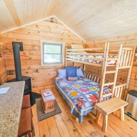 Tiny Tuloon Off-Grid Amish crafted log cabin near the BWCA & SHT - Sled Dogs!