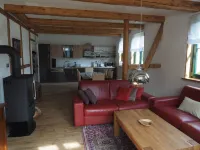 Cozy apartment with a fireplace