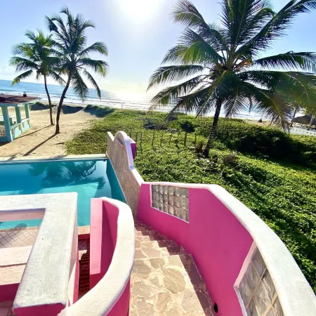 Villa Flamingo; Sleeps 8; Waterfall, Oceanfront Pool, Hot Tub