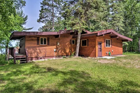 Rustic Cozy Cabin on Island Lake w/ Fire Pit, Dock