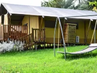 Luxury tent on a farm with swimming pool
