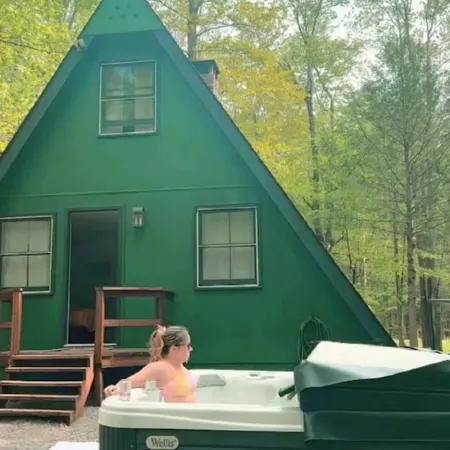 Pocono Summer Paradise: A-Frame, Sauna, Hot Tub, Fire Pit