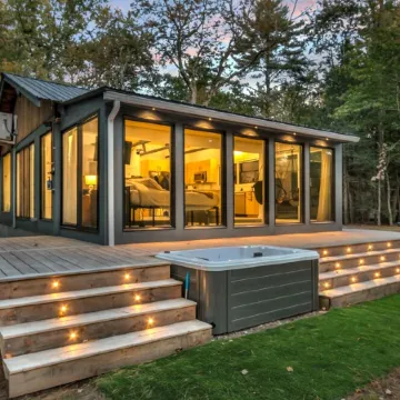 Lux Designer Private Waterfront Crooked River Sebago - Glass Walls - Huge Yard