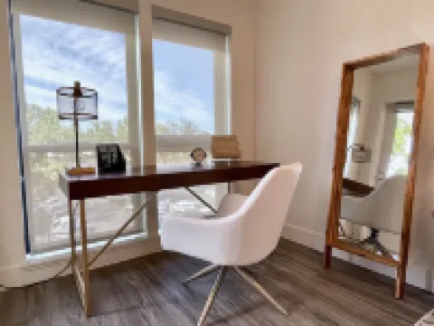 Work Here • Secure • Elevator • Luxe Kitchen & Bath • King Bed • W/D • Gig WiFi